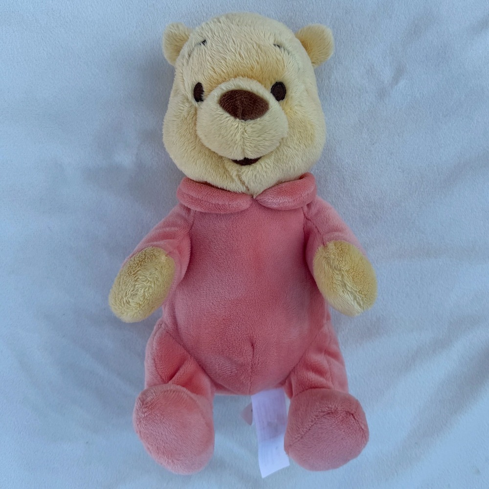 Disney Parks Babies Winnie the Pooh Plush Pink Pajamas Stuffed Animal Bear